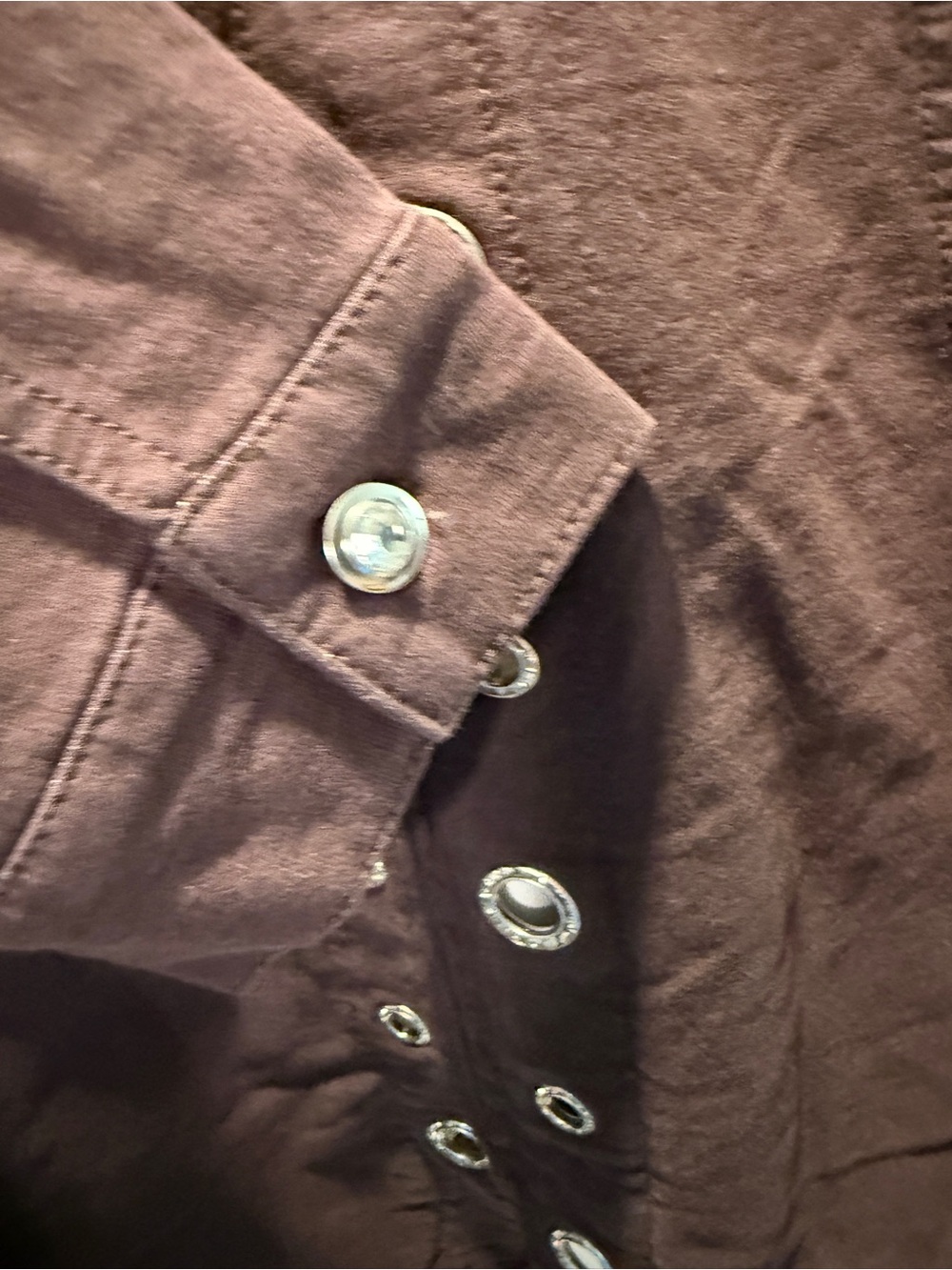 Quacker Factory Brown Eyelet-Front Utility Jacket - Picture 9 of 9